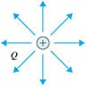 Lines of electric force of a positive point charge